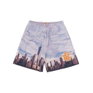 Eric Emanuel Skyline Print Athletic Shorts - Gray and Orange